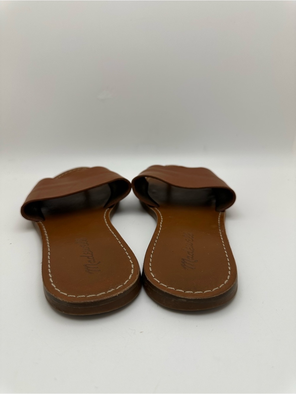 Madewell Brown Leather Slide Sandals with Toe Loop Sz 7.5 - Picture 7 of 10